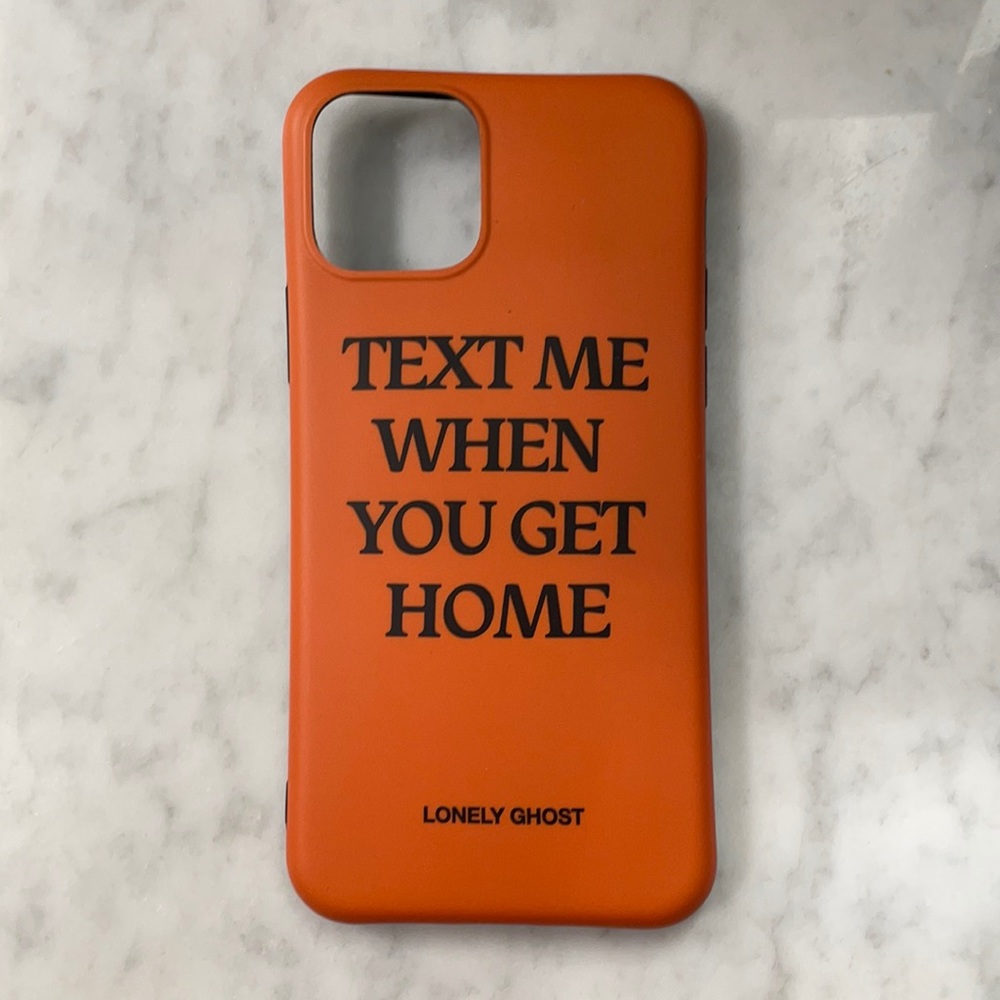 Orange Lonely Ghost Text Me When You Get Home iPhone phone case